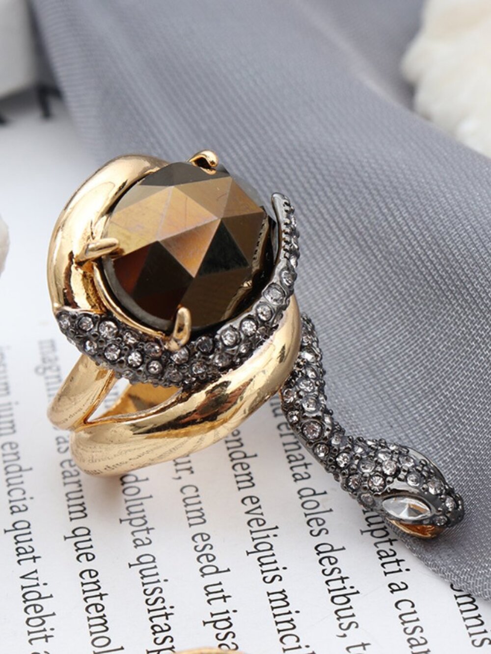 Alexis Bittar Snake-Shaped Gemstone Irregular Ring